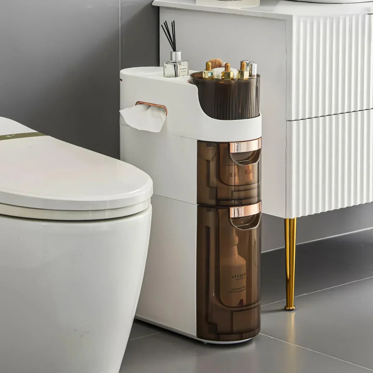 Polypropylene Freestanding Standard Bathroom Cabinet & Free Shipping